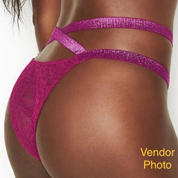 Victoria’s Secret Very Sexy Shine Strappy Brazilian Panty (Pink Purple, XL) - Picture 11 of 12